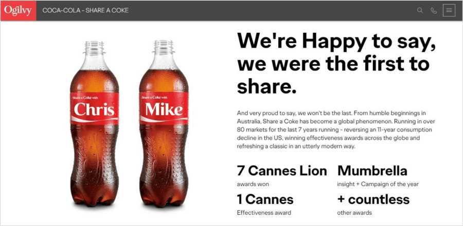 Рекламная кампания Coca-Cola Поделись колой